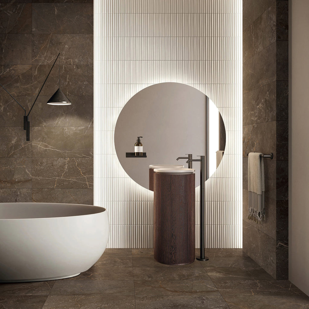 Marble Brown HiLite Textured Tile - lifestyle view