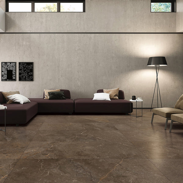 Marble Brown Structured Silk Tile - lifestyle view