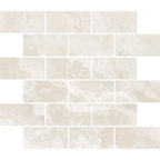 Travertine Brick Avorio Silk Tumbled Edge Mosaic