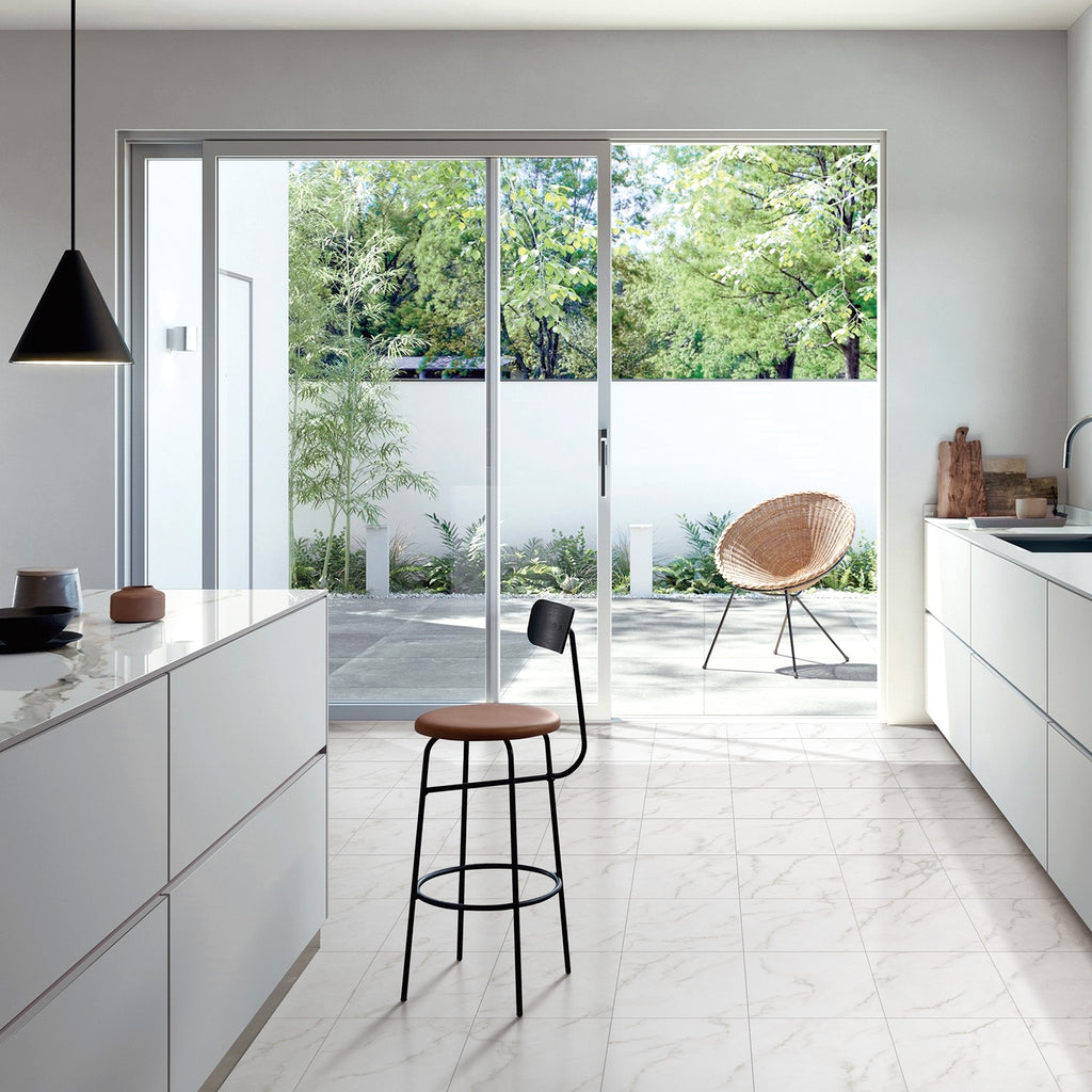 Carrara White Textured Tile - lifestyle view