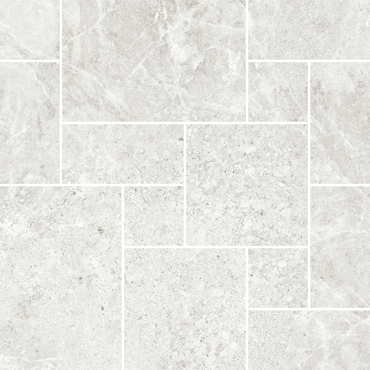 French Pattern Ash HiLite Silk Mosaic