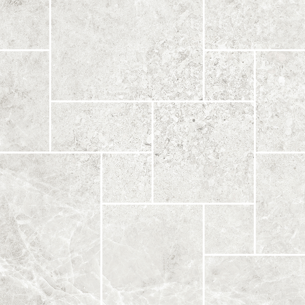 French Pattern Ash HiLite Silk Mosaic
