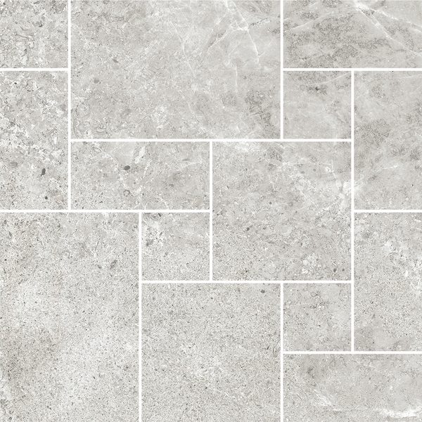 Tundra French Pattern Light Grey HiLite Silk Mosaic