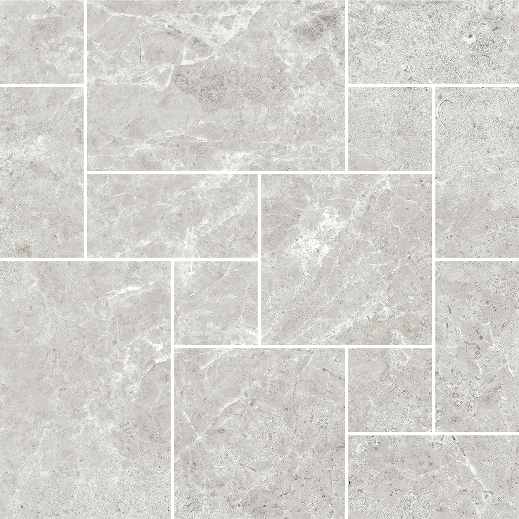 French Pattern Light Grey HiLite Silk Mosaic