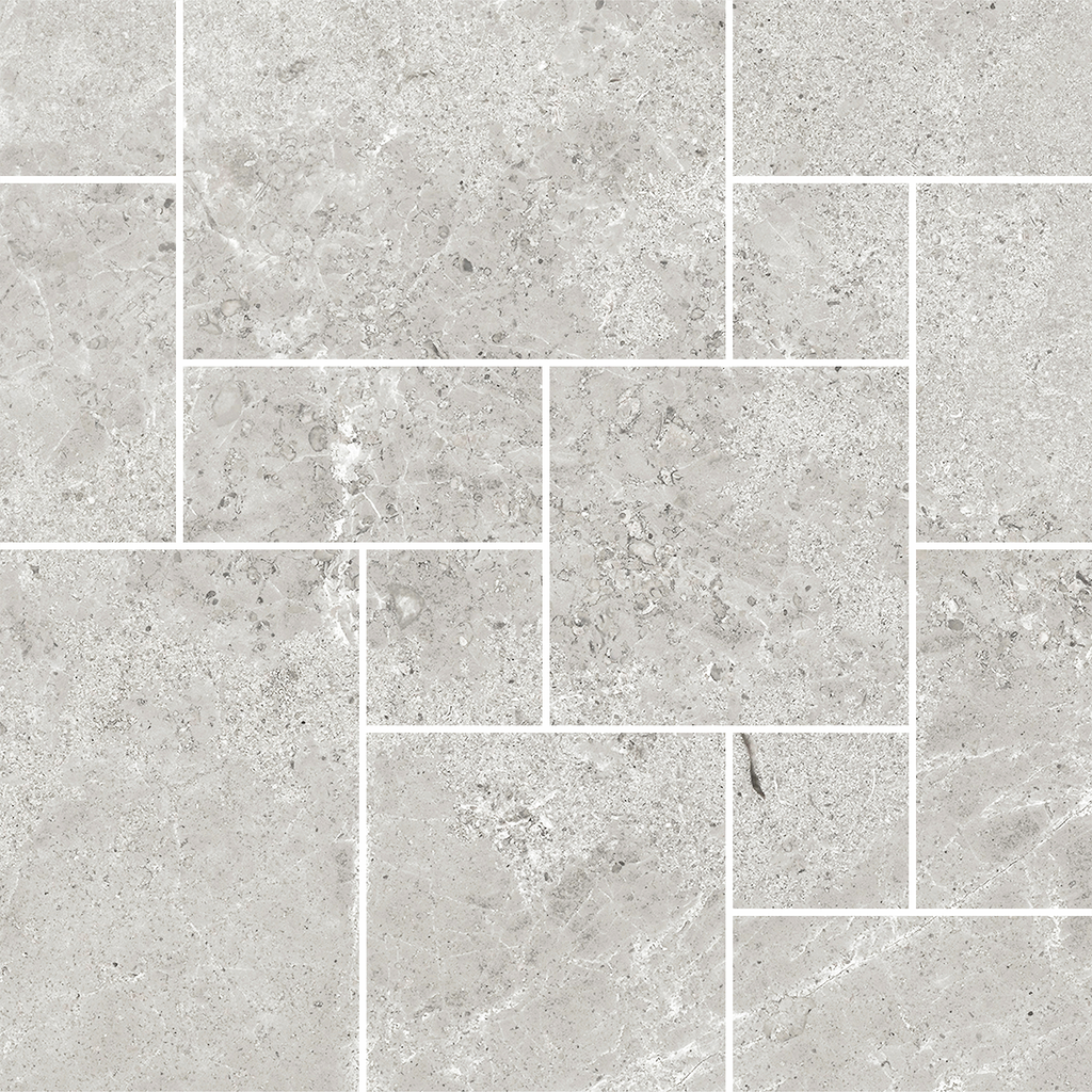 French Pattern Light Grey HiLite Silk Mosaic