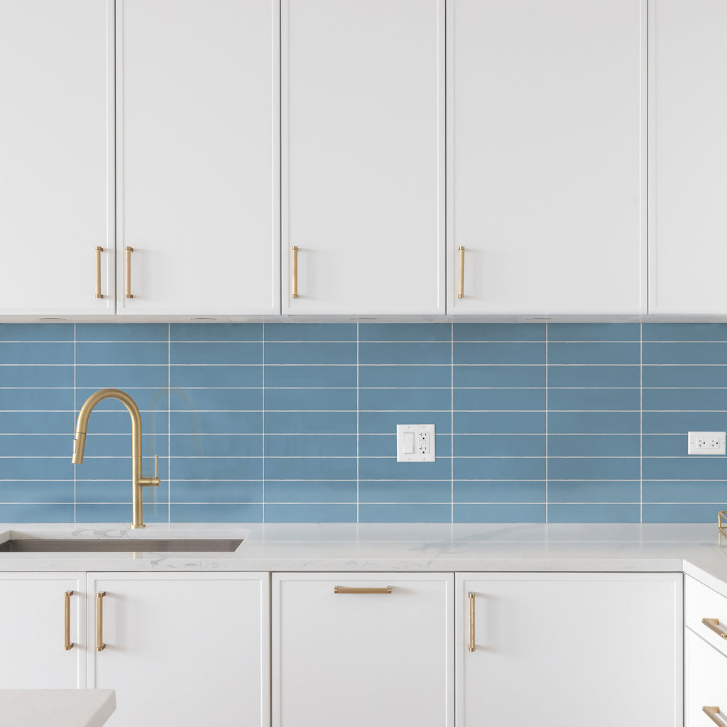 Zellige Stormy Blue Gloss Tile - lifestyle view