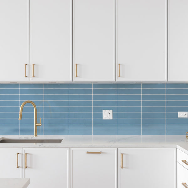 Zellige Stormy Blue Gloss Tile - lifestyle view