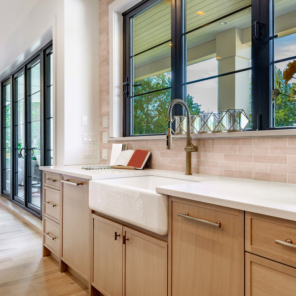Zellige Shell Pink Gloss Tile - lifestyle view