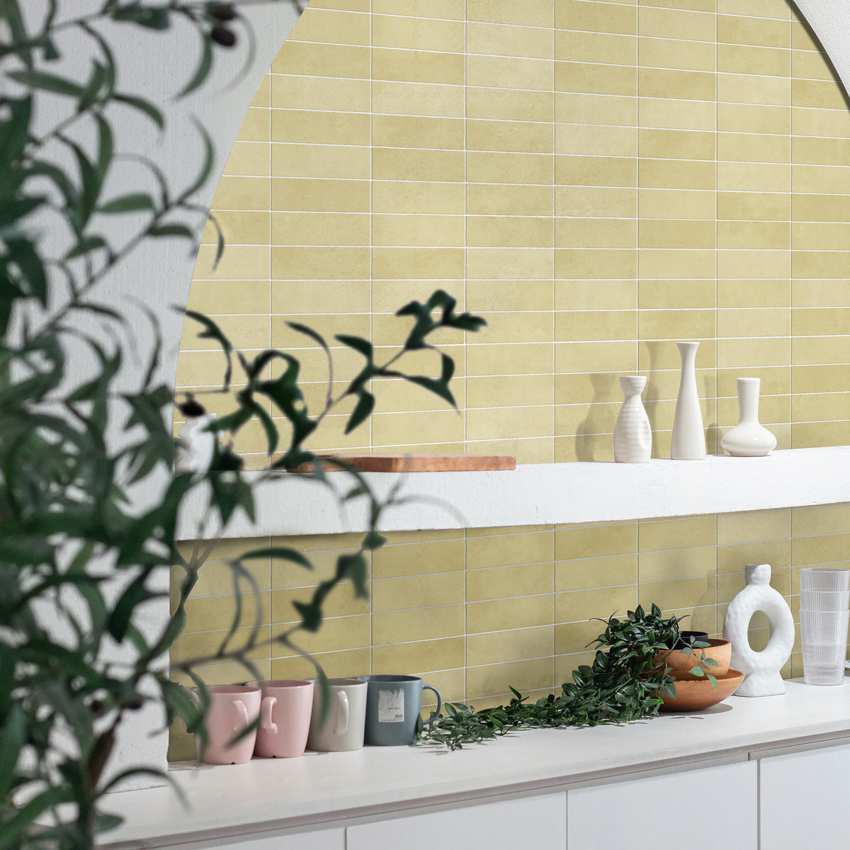Zellige Midsummer Gold Gloss Tile - lifestyle view