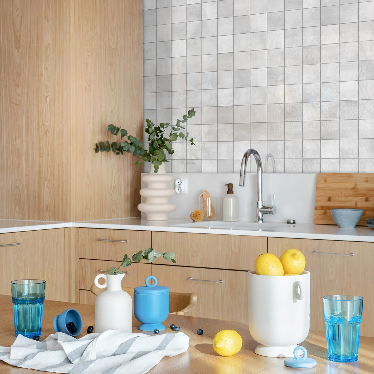 Zellige Grey Gloss Tile - lifestyle view