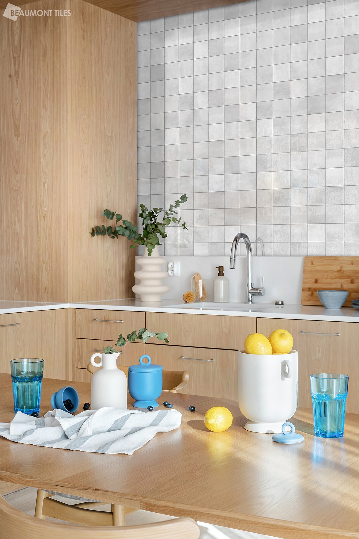 Zellige Grey Gloss Tile - lifestyle view
