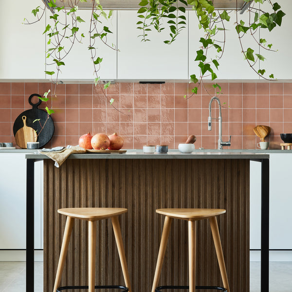 Zellige Red Ochre Gloss Tile - lifestyle view