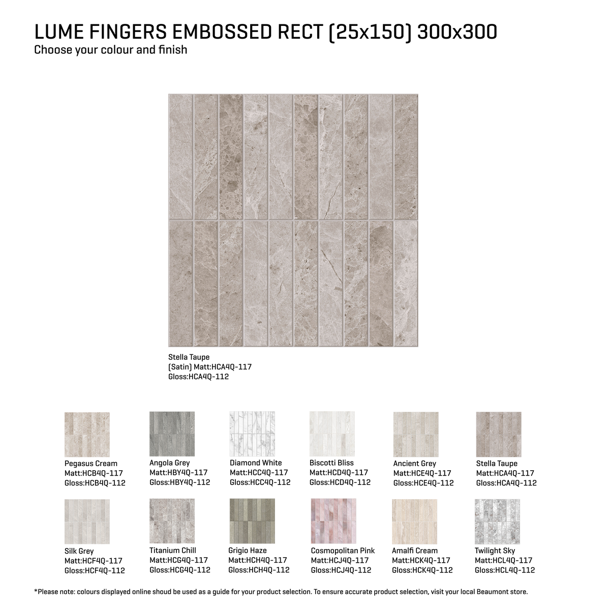 Lume-Fingers Fingers Embossed Tile