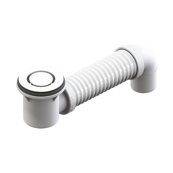 P&W Bath Bend Pop Down w/Connector White