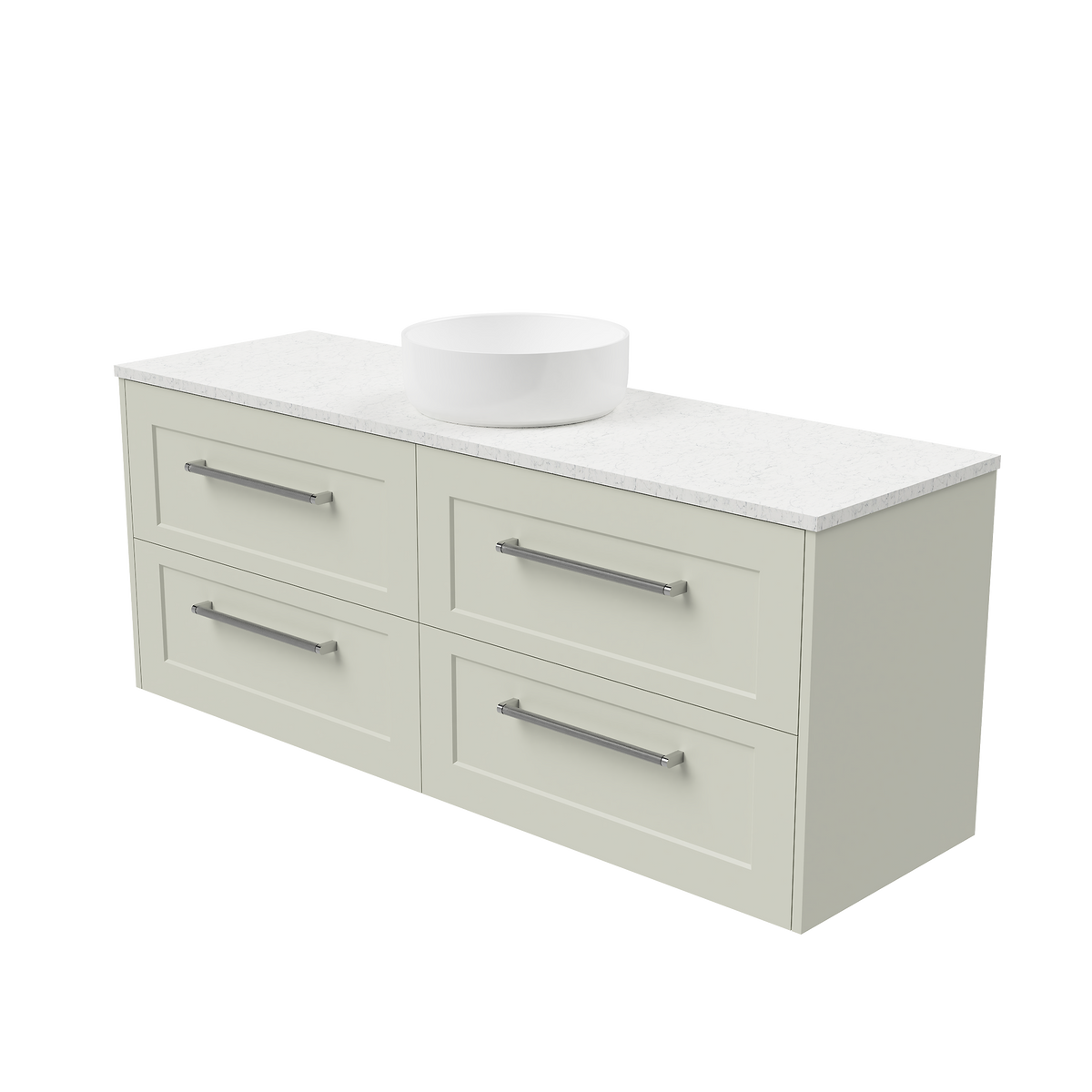 Vanity Wall Hung 1500 Centre WG Basin SilkSurface AC Top