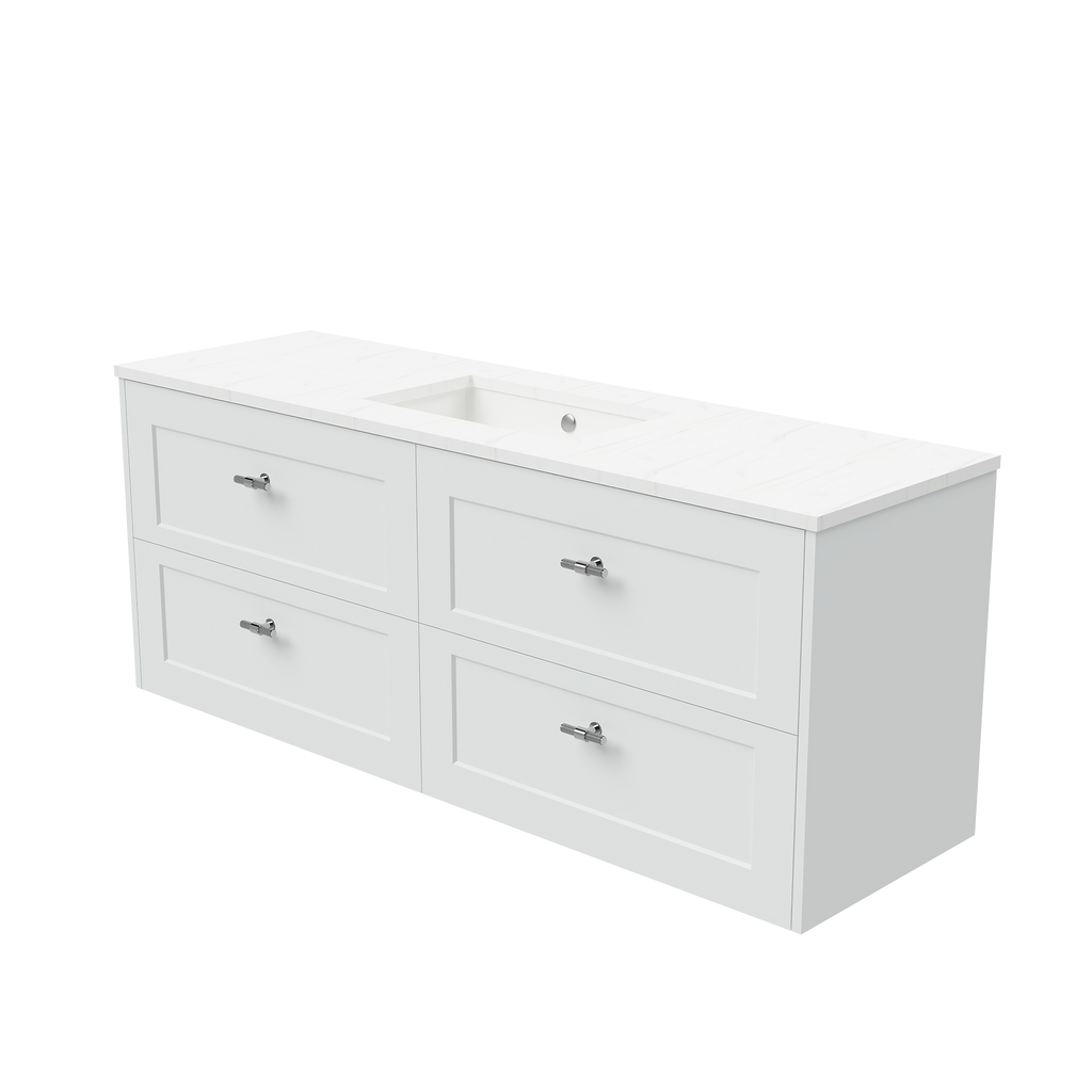 Vanity Wall Hung 1500 Centre WG Basin SilkSurface UC Top