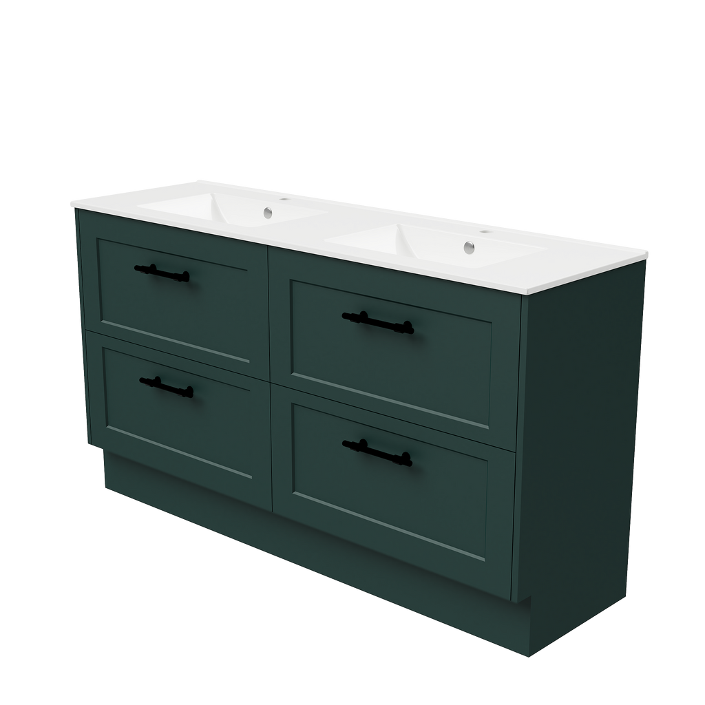 Vanity Floor Standing 1500 Double Bowl Alpha Top