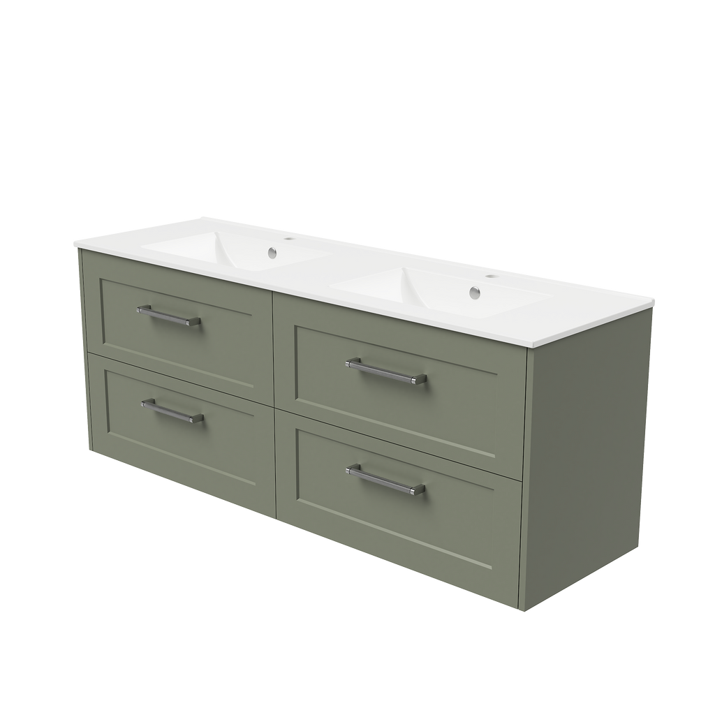 Vanity Wall Hung 1500 Double Bowl Alpha Top