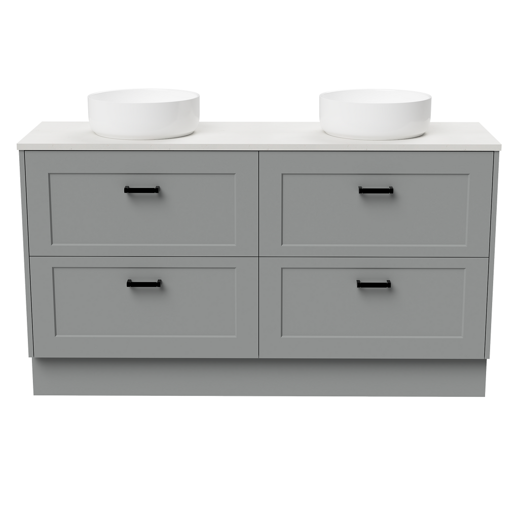 Vanity Floor Standing 1500 Double WG Basins SilkSurface AC Top