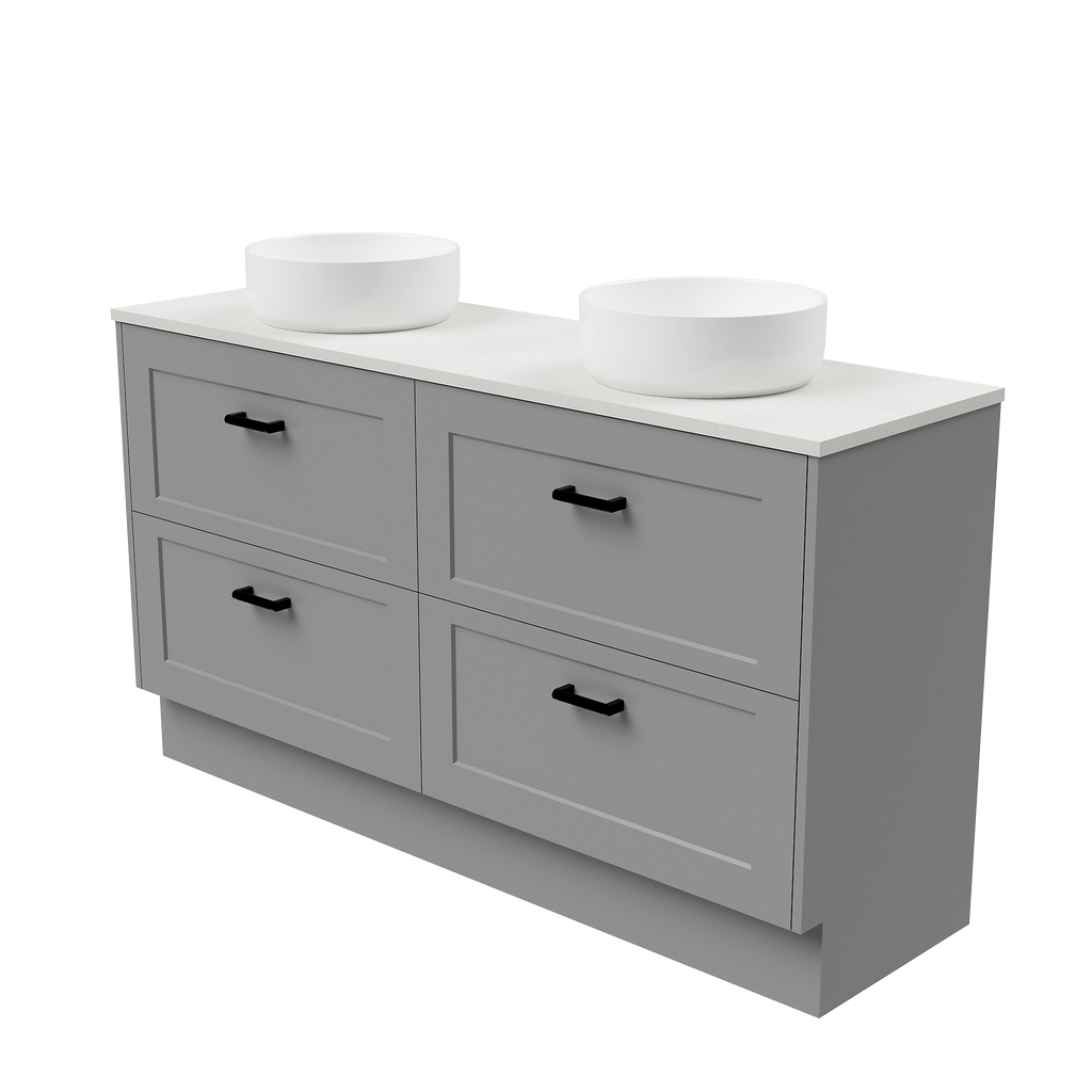 Vanity Floor Standing 1500 Double WG Basins SilkSurface AC Top