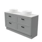 Vanity Floor Standing 1500 Double WG Basins SilkSurface AC Top