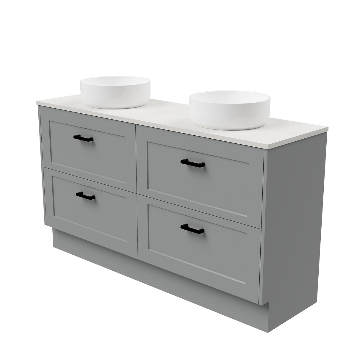 Vanity Floor Standing 1500 Double WG Basins SilkSurface AC Top