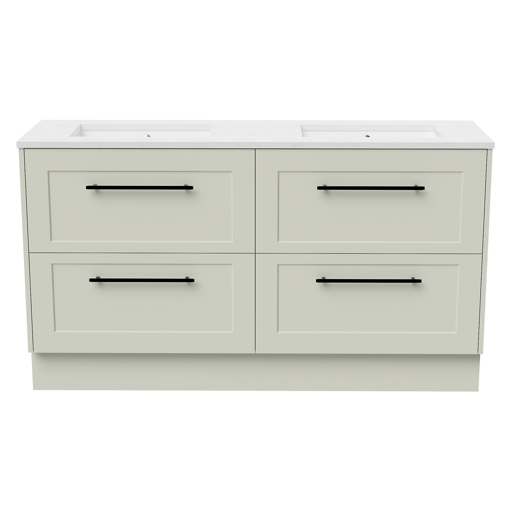 Vanity Floor Standing 1500 Double WG Basins SilkSurface UC Top