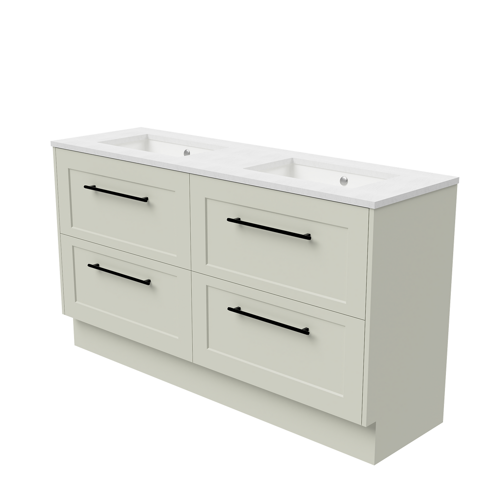 Vanity Floor Standing 1500 Double WG Basins SilkSurface UC Top