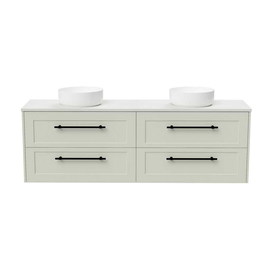 Vanity Wall Hung 1800 Double WG Basins SilkSurface AC Top