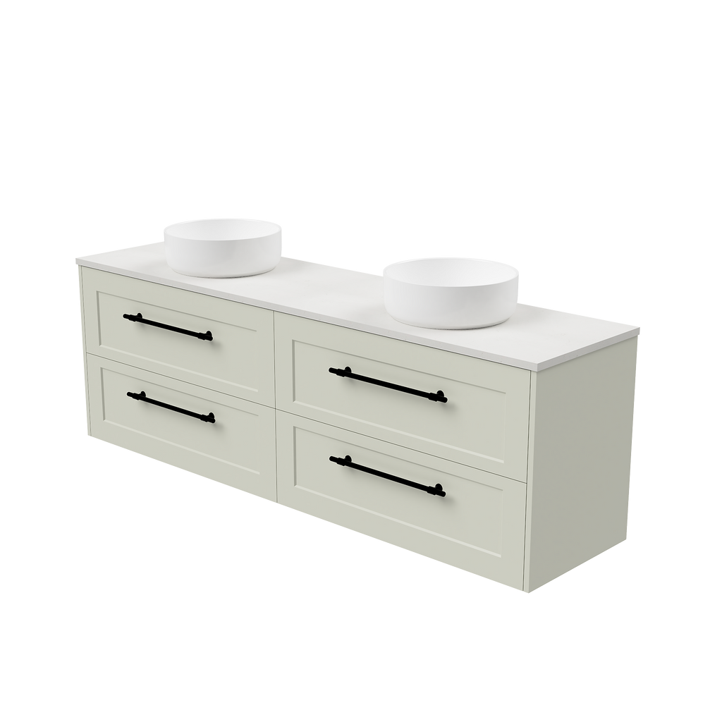 Vanity Wall Hung 1800 Double WG Basins SilkSurface AC Top