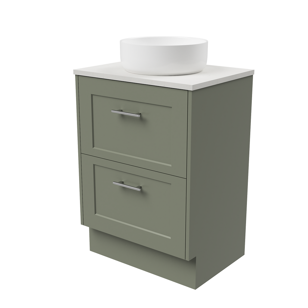 Vanity Floor Standing 600 Centre WG Basin SilkSurface AC Top