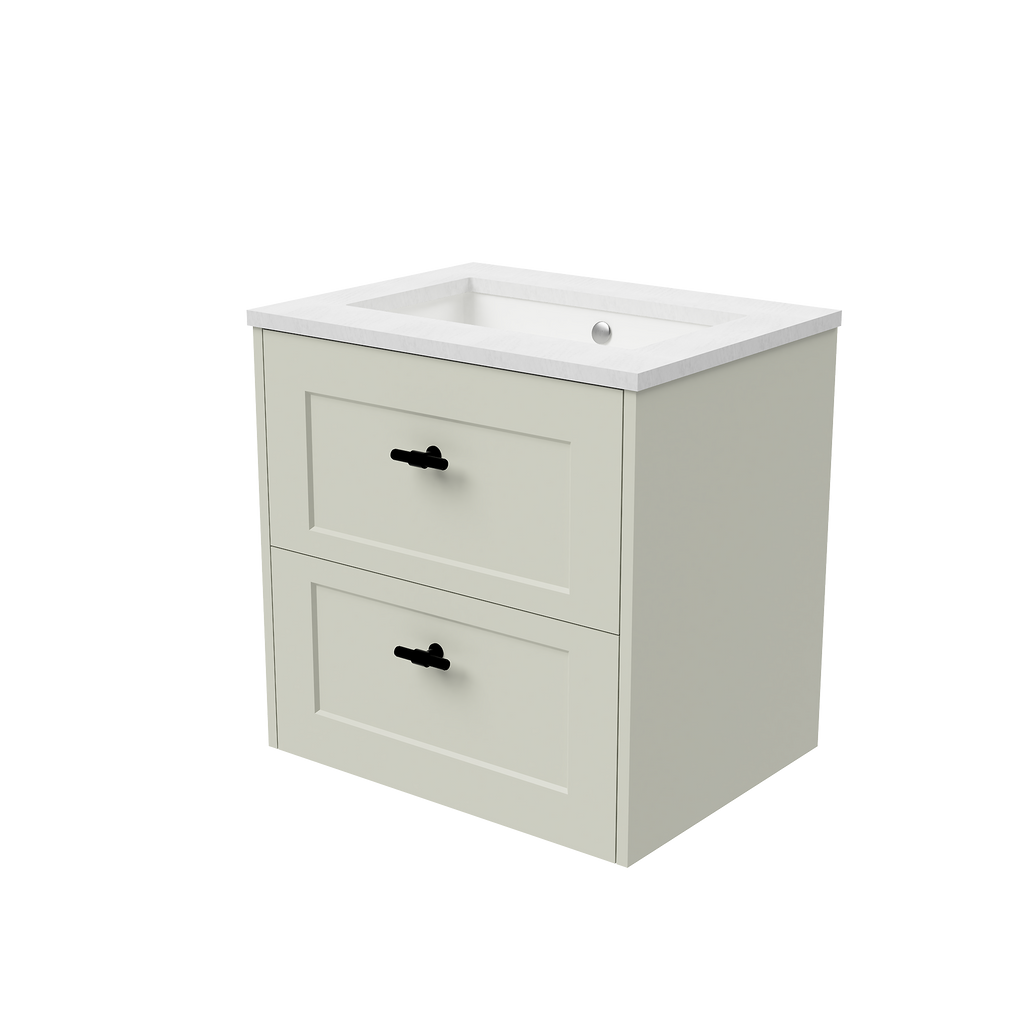 Vanity Wall Hung 600 Centre WG Basin SilkSurface UC Top