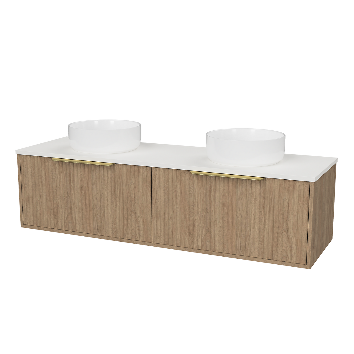 Vanity Wall Hung 1500 Double WG Basins SilkSurface AC Top