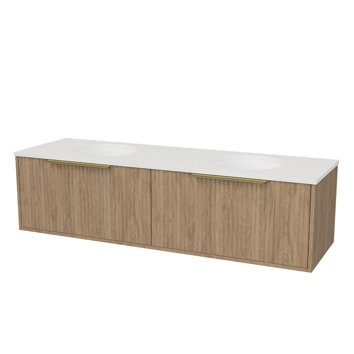 Vanity Wall Hung 1500 Double WG Basins SilkSurface UC Top