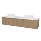 Vanity Wall Hung 1800 Double WG Basins SilkSurface AC Top