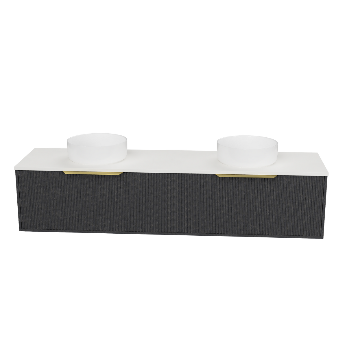 Vanity Wall Hung 1800 Double WG Basins SilkSurface AC Top