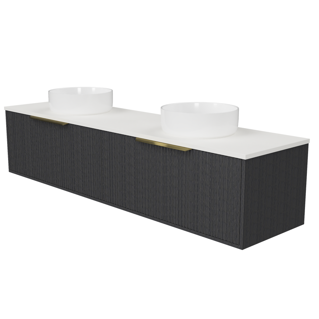 Vanity Wall Hung 1800 Double WG Basins SilkSurface AC Top