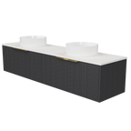 Vanity Wall Hung 1800 Double WG Basins SilkSurface AC Top