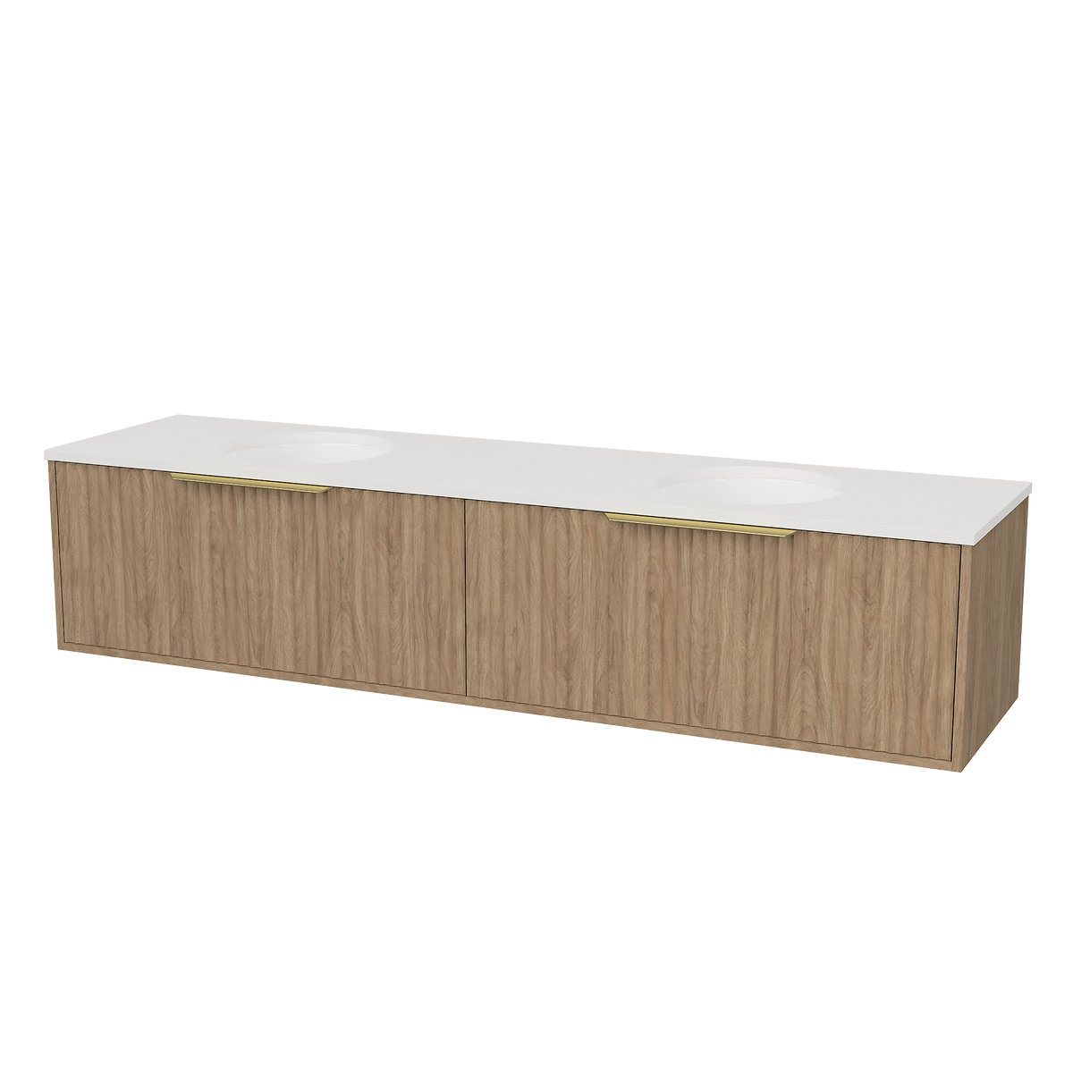 Vanity Wall Hung 1800 Double WG Basins SilkSurface UC Top