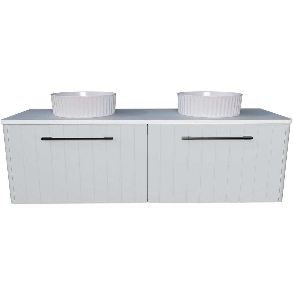 Vanity Wall Hung 1500 Double WG Basins SilkSurface AC Top