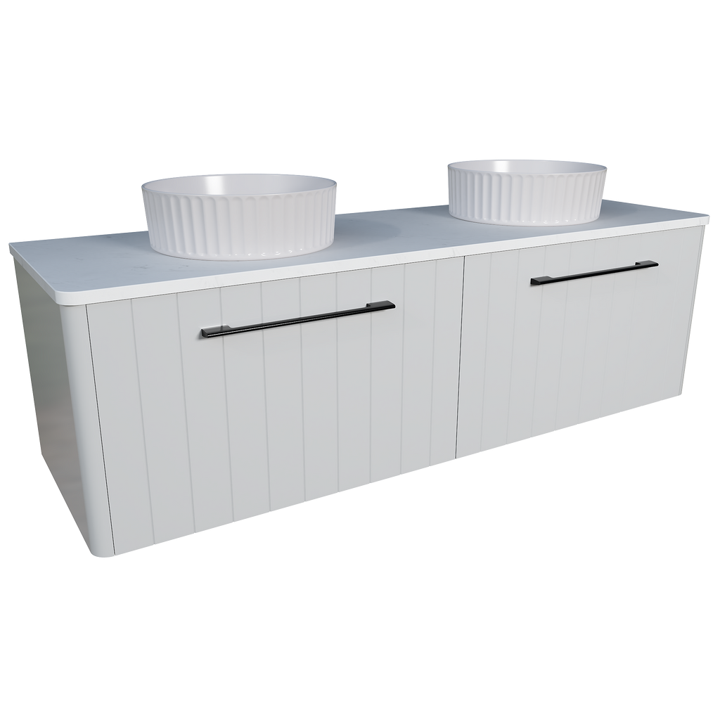 Vanity Wall Hung 1500 Double WG Basins SilkSurface AC Top