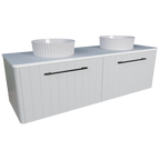 Vanity Wall Hung 1500 Double WG Basins SilkSurface AC Top