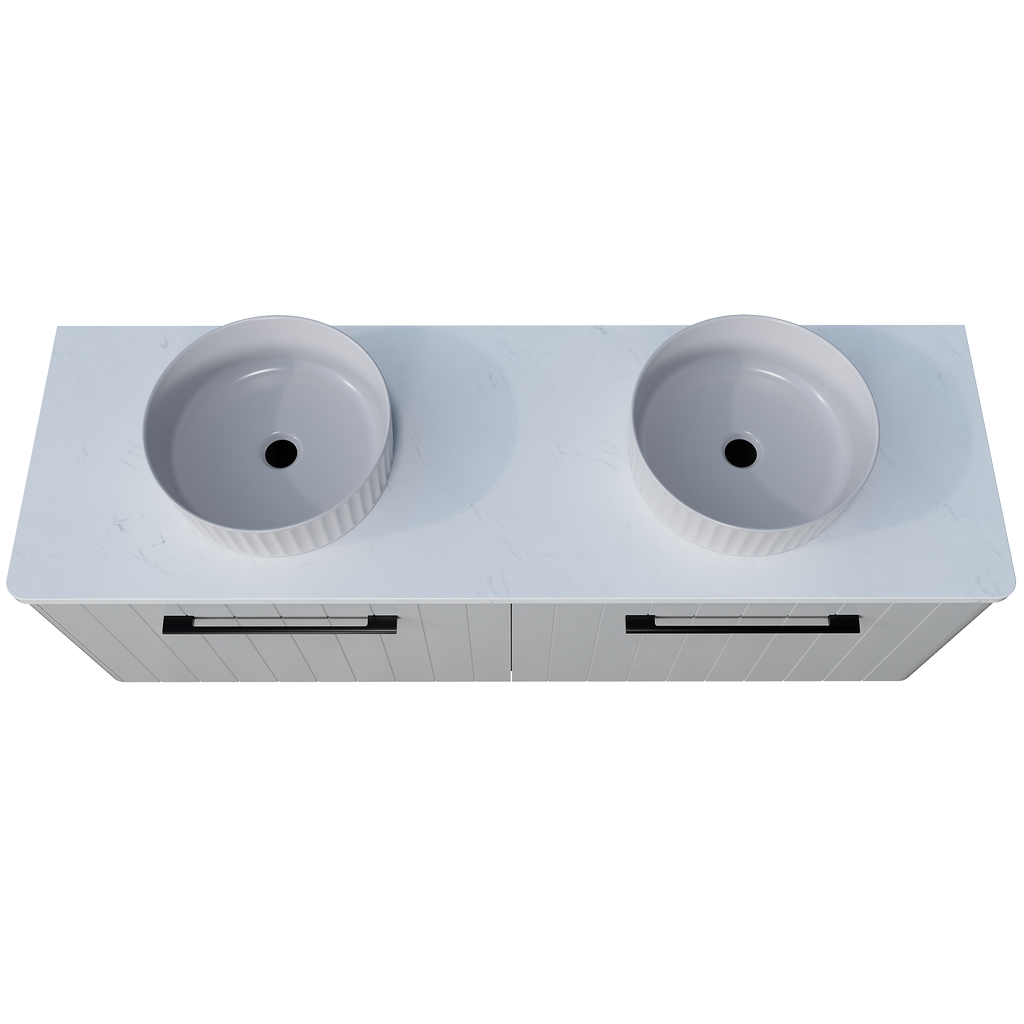 Vanity Wall Hung 1500 Double WG Basins SilkSurface AC Top