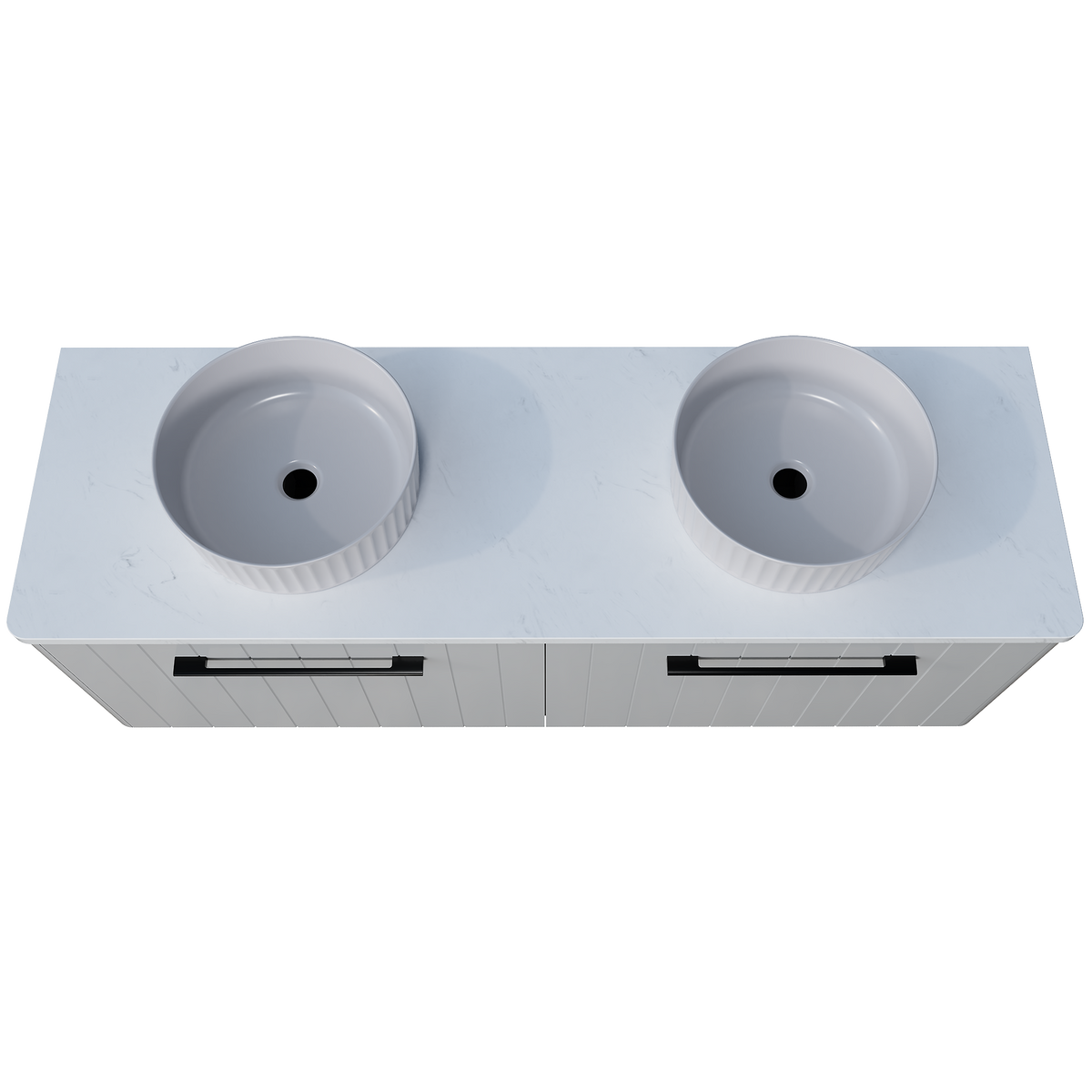 Vanity Wall Hung 1500 Double WG Basins SilkSurface AC Top