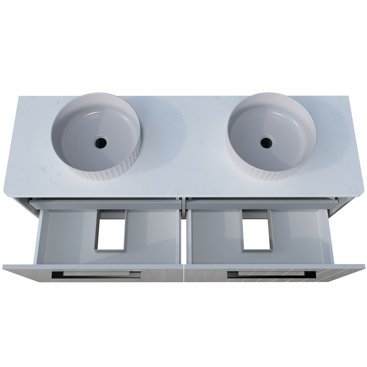 Vanity Wall Hung 1500 Double WG Basins SilkSurface AC Top
