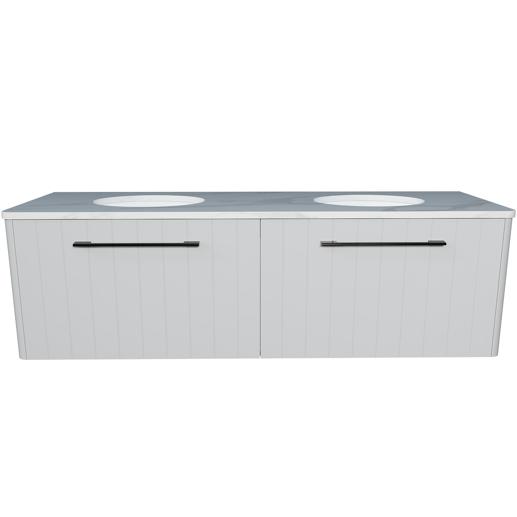 Vanity Wall Hung 1500 Double WG Basins SilkSurface UC Top