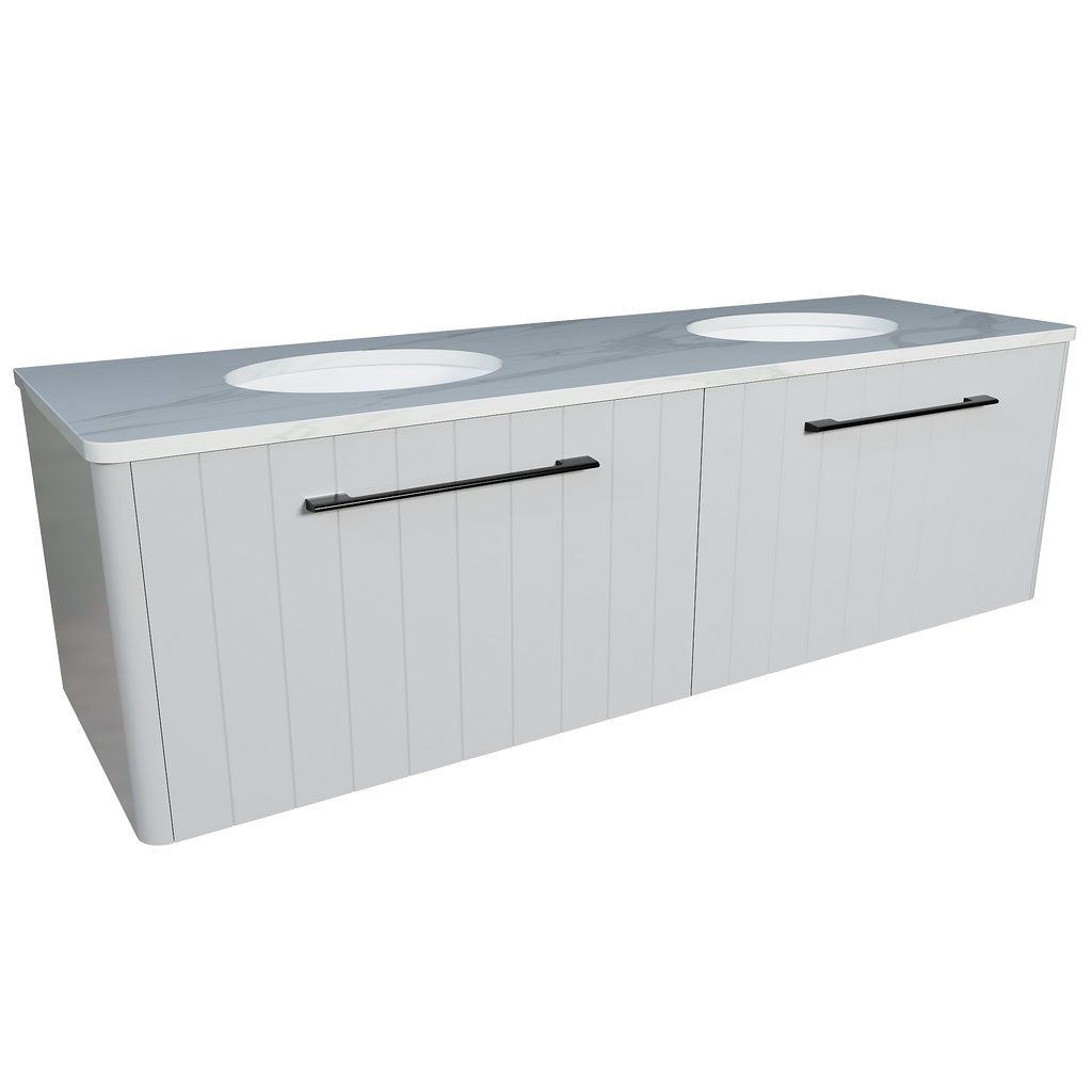 Vanity Wall Hung 1500 Double WG Basins SilkSurface UC Top