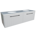 Vanity Wall Hung 1500 Double WG Basins SilkSurface UC Top