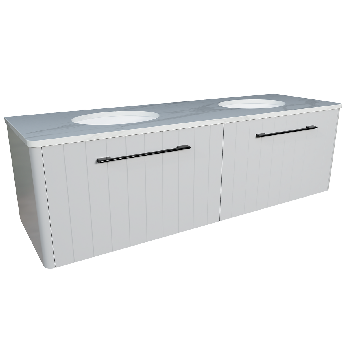 Vanity Wall Hung 1500 Double WG Basins SilkSurface UC Top