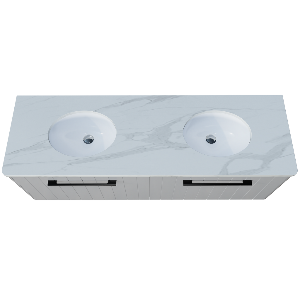 Vanity Wall Hung 1500 Double WG Basins SilkSurface UC Top